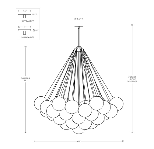 CLOUD PENDANT LIGHT 19''25''31'' 37 ''49''73''