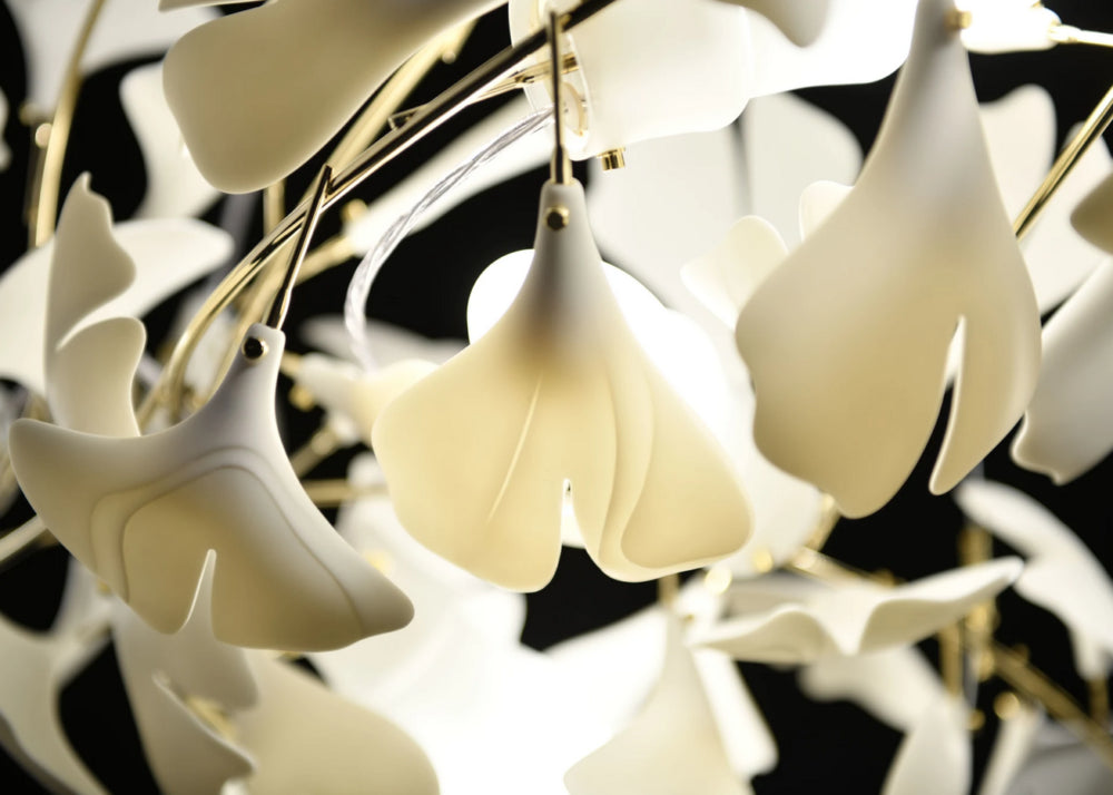 Ceramic Ginkgo Luxury Bloomwave Length Chandelier L59" L108" L118" L130"