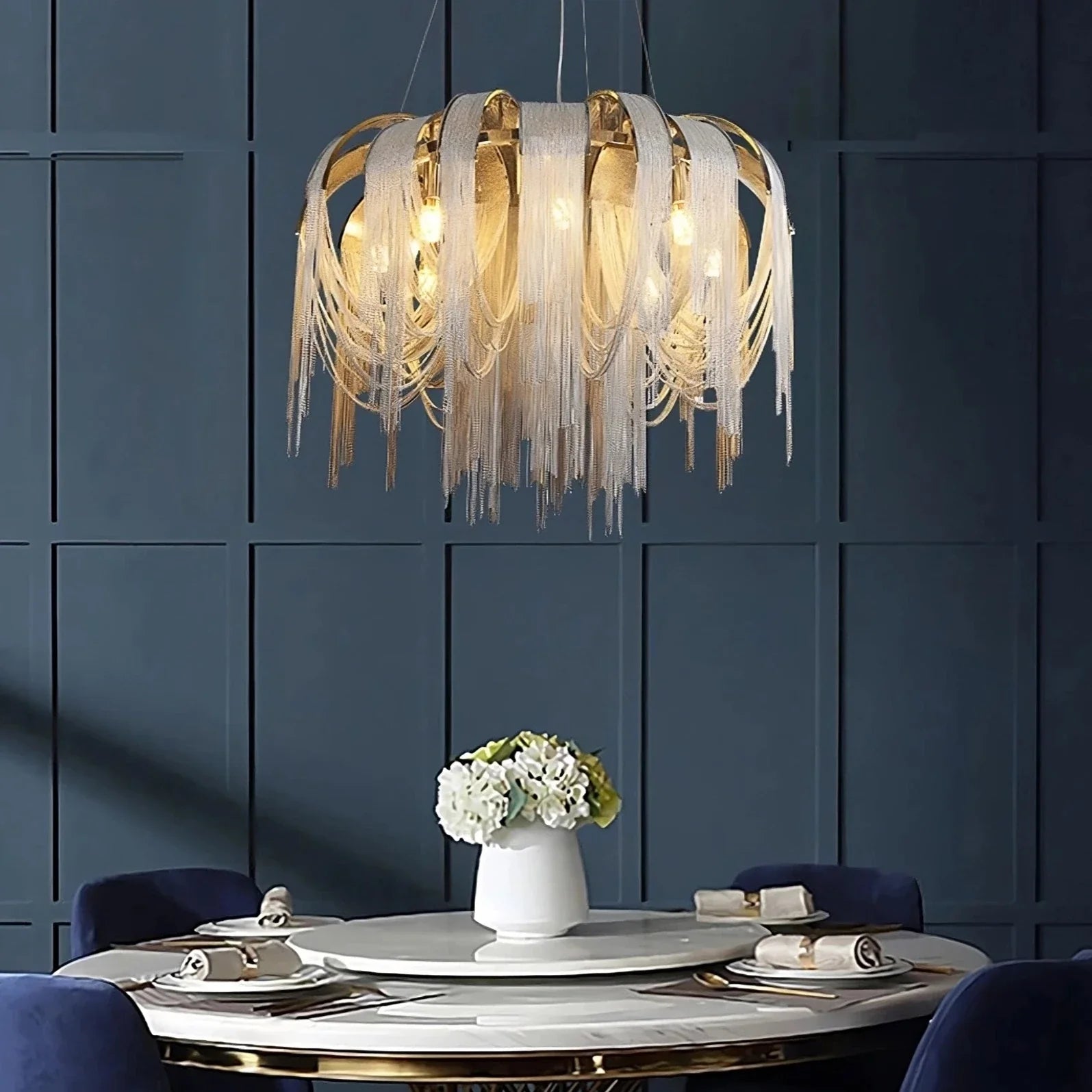 Teresa Cadena Chain Tassel Modern Chandelier