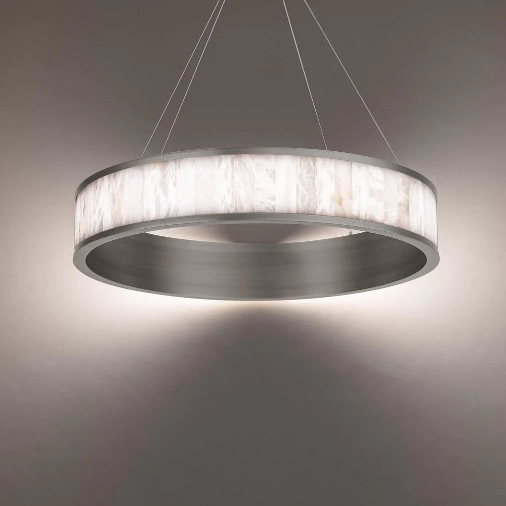 Alabaster Coliseo LED Round Chandelier 28''