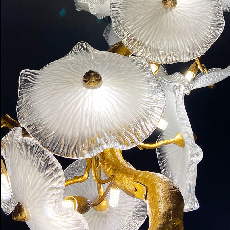 Modern Luxury Leaf glass flower Wall Sconce 15.7"H