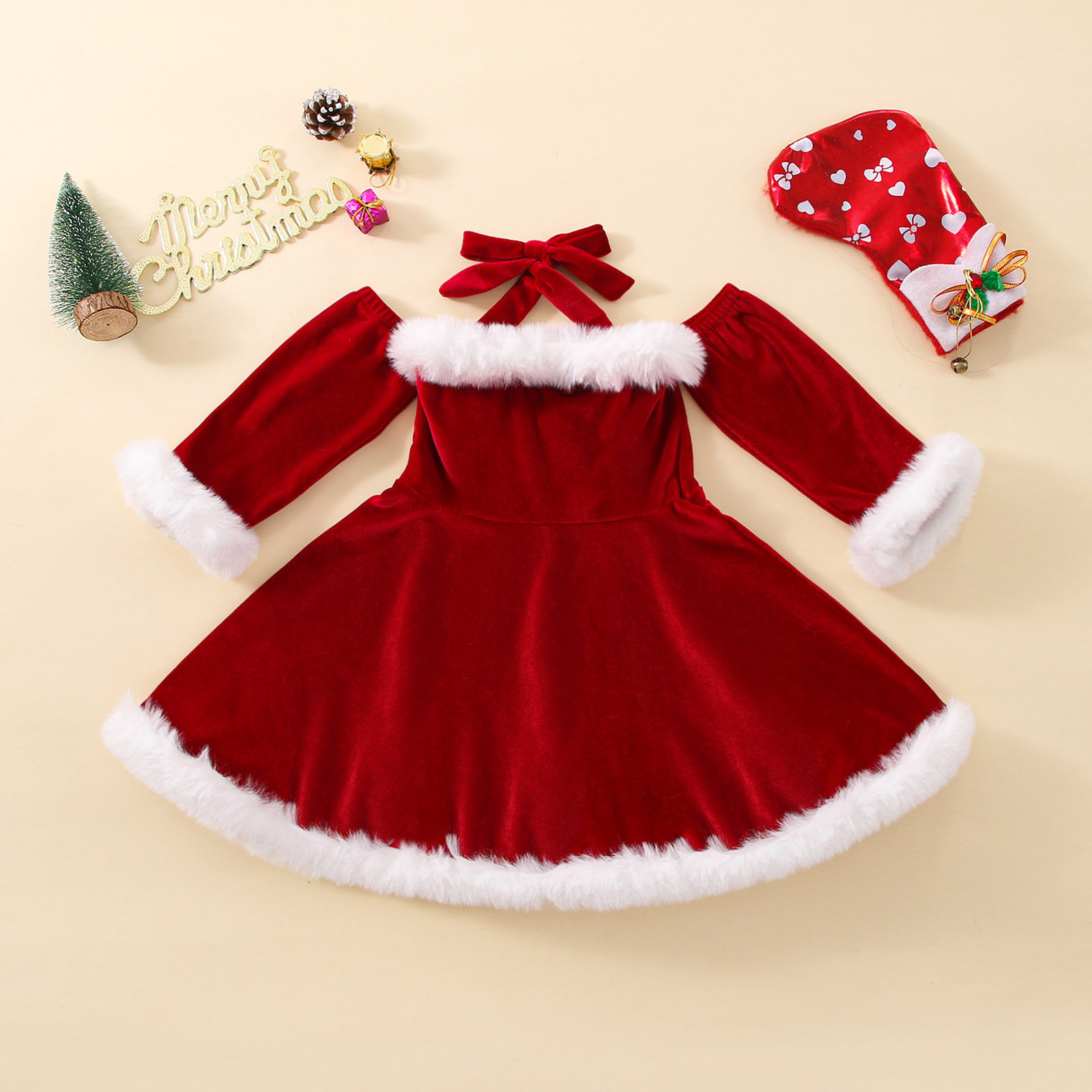 2-8 Year Girl Christmas Y2K Dress