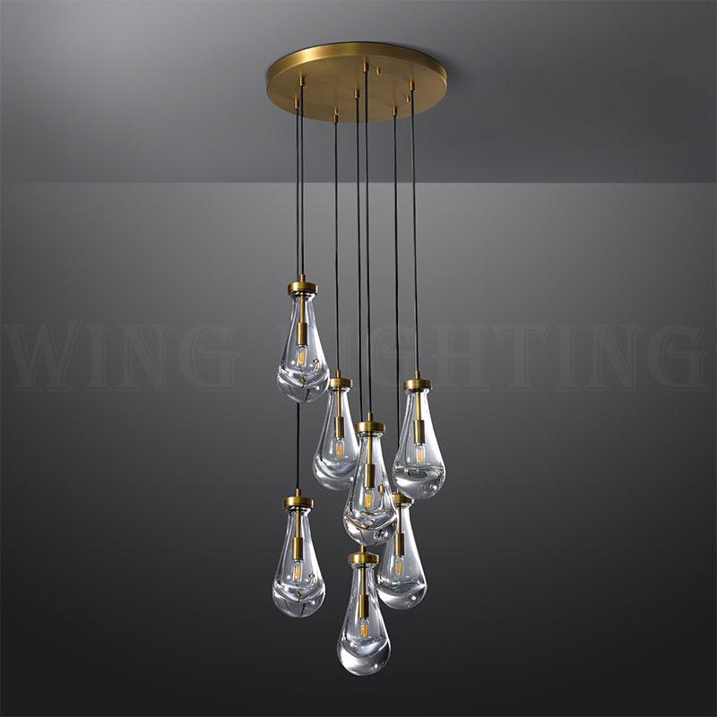Customize Raindrops Round Chandelier 18" 8-Light