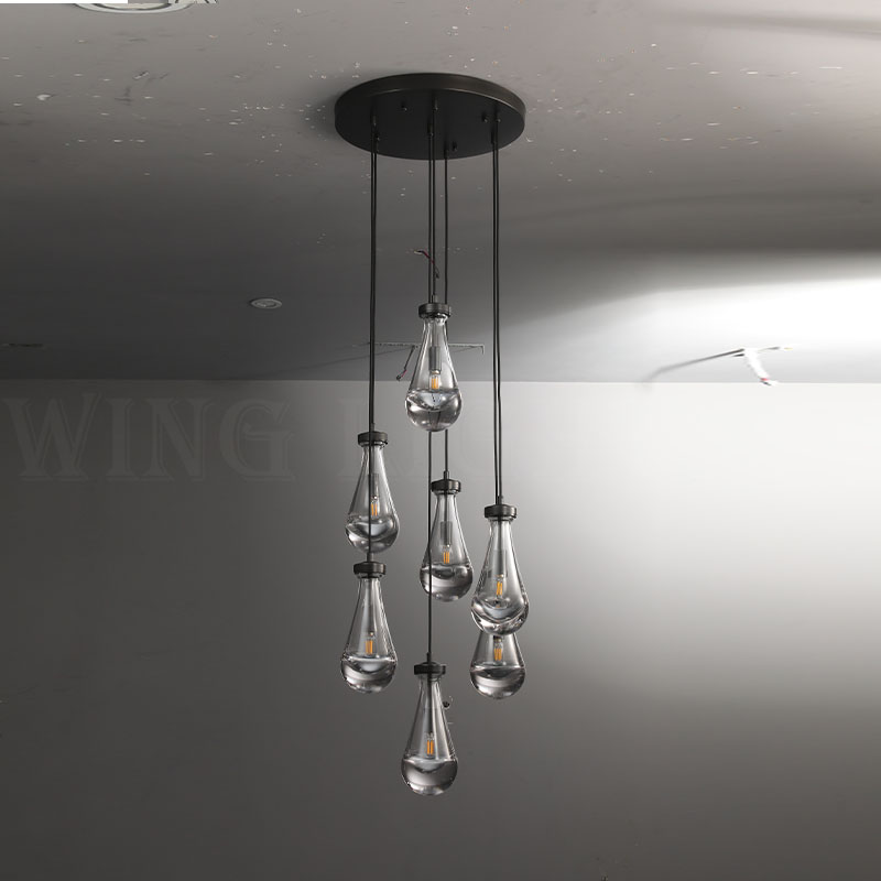 Customize Raindrops Round Chandelier 18" 8-Light