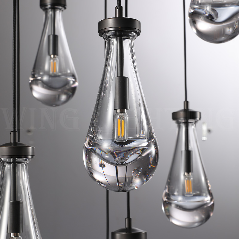 Customize Raindrops Round Chandelier 18" 8-Light