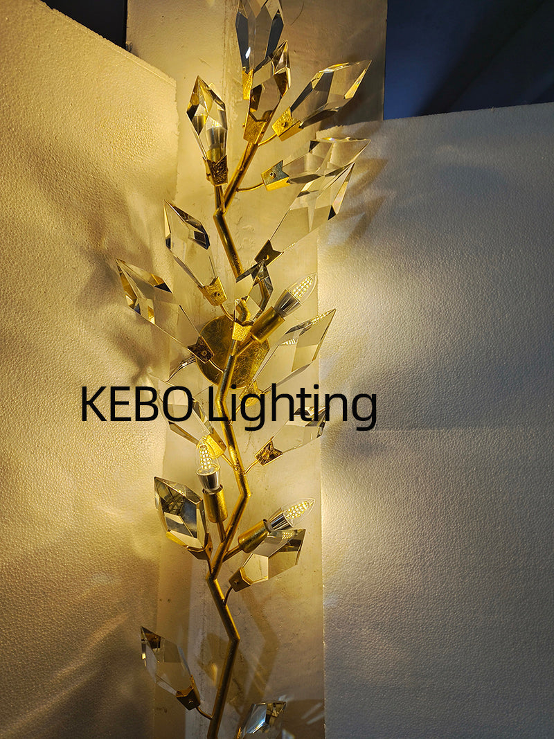 21026W3   58"  Gold&Silver Crystal Sconce