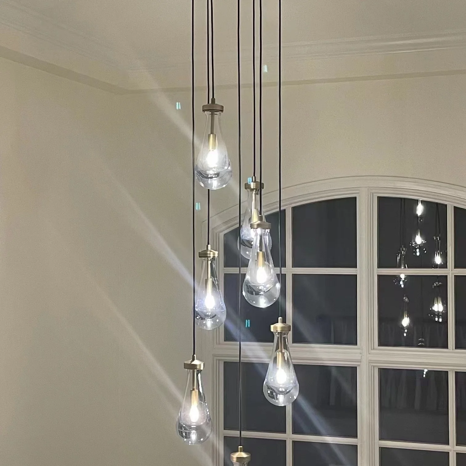 Customize Raindrops Round Chandelier 18" 8-Light