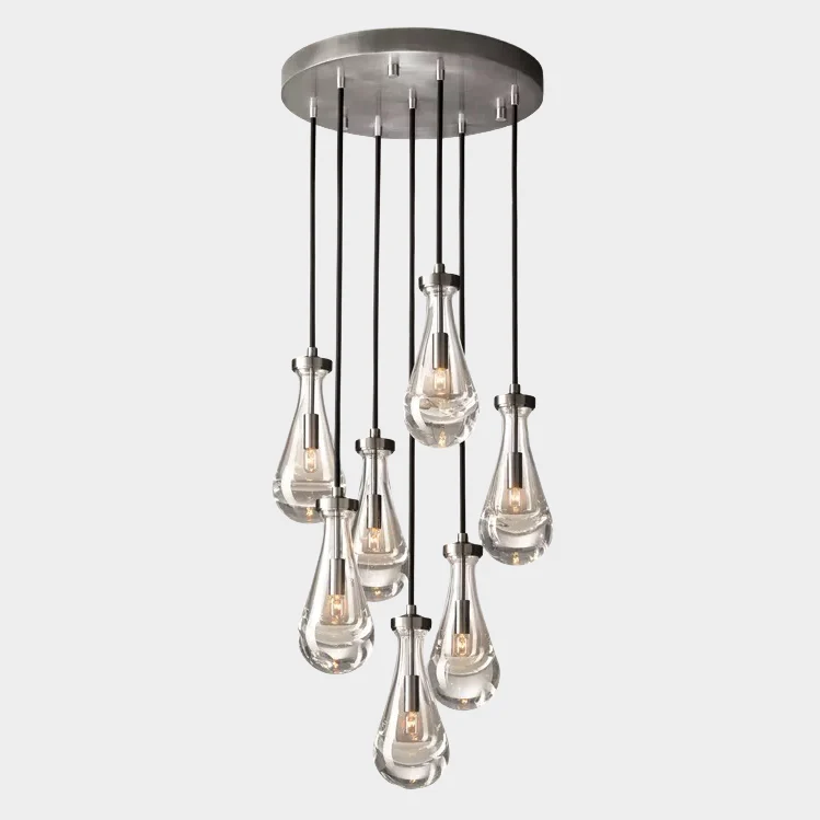 Customize Raindrops Round Chandelier 18" 8-Light