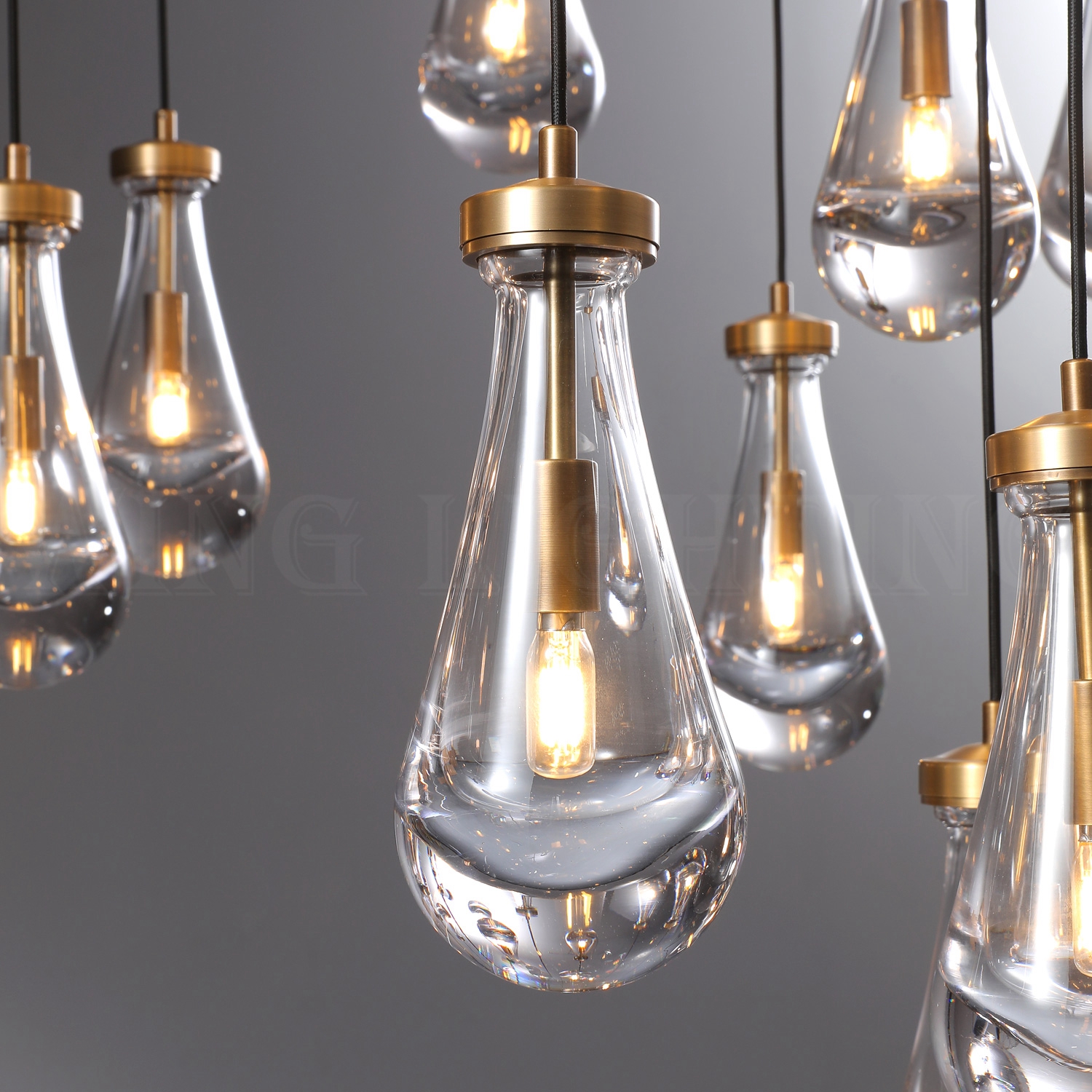 Customize Raindrops Round Chandelier 18" 8-Light