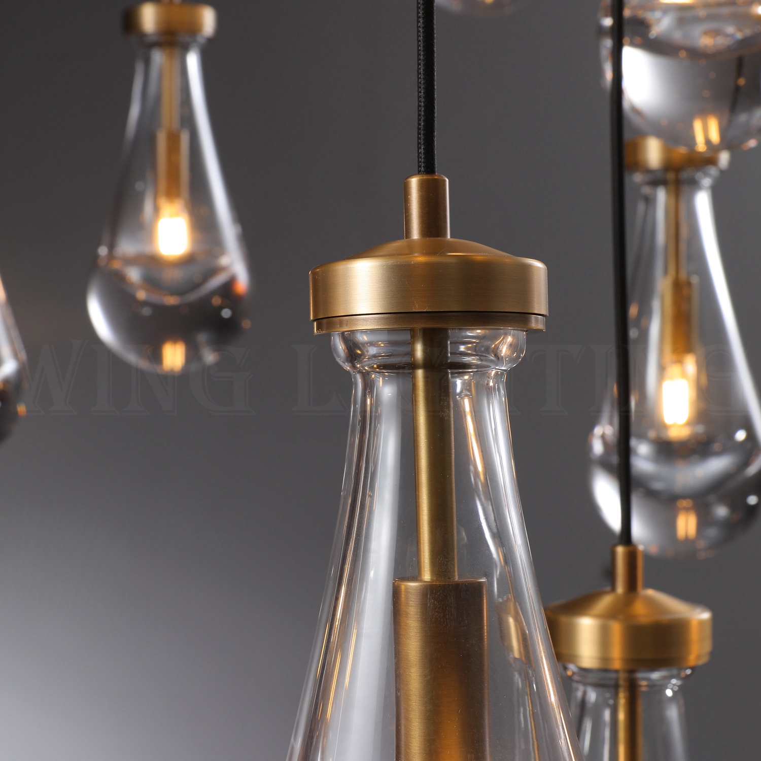 Customize Raindrops Round Chandelier 18" 8-Light