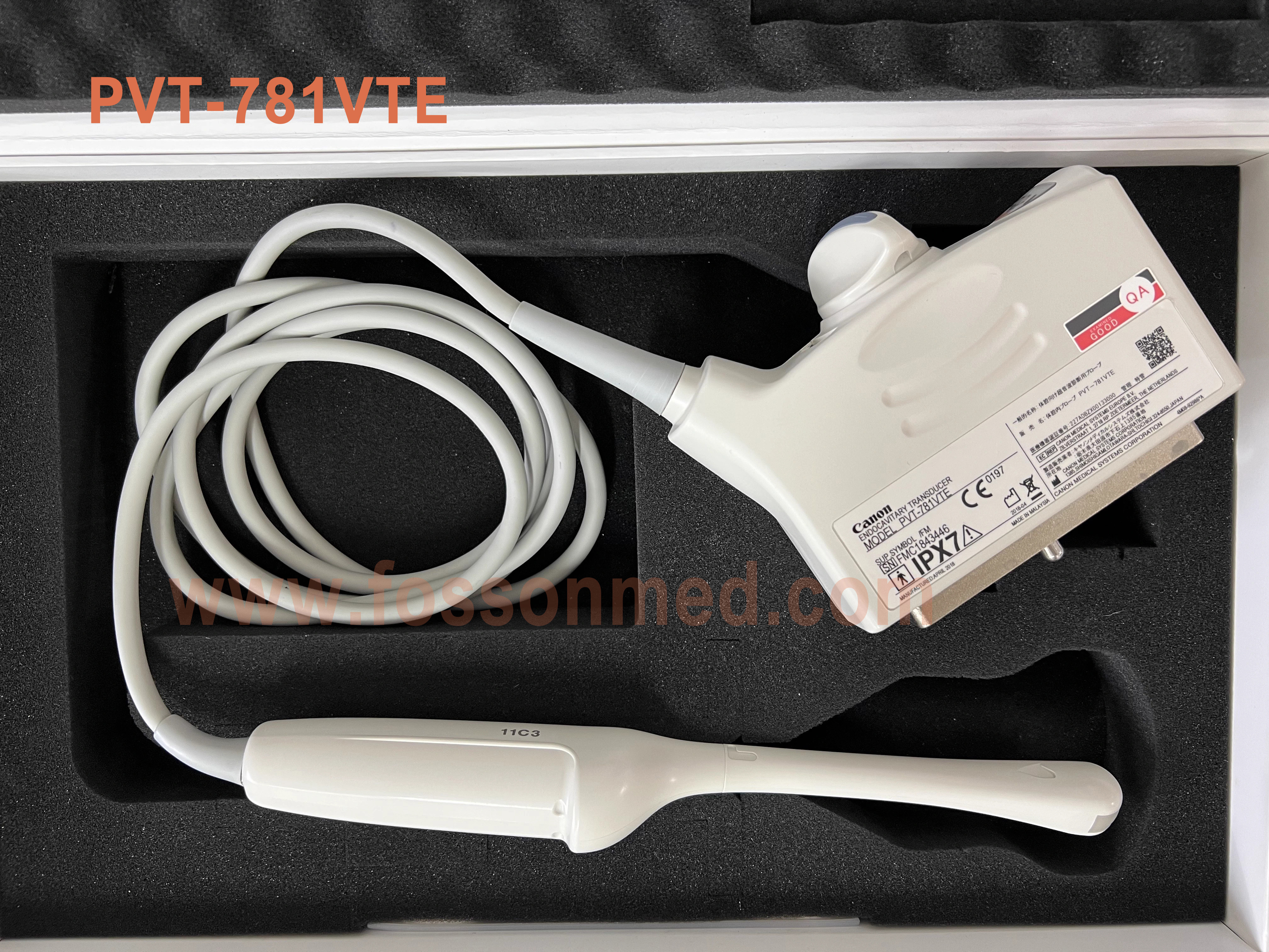 Original Used Canon Toshiba PVT-781VTE (11C3) Multi-Frequency Endocavitary Ultrasound Transducer for Aplio 300 / 500 / i600 / i700 / i800 / i900CV