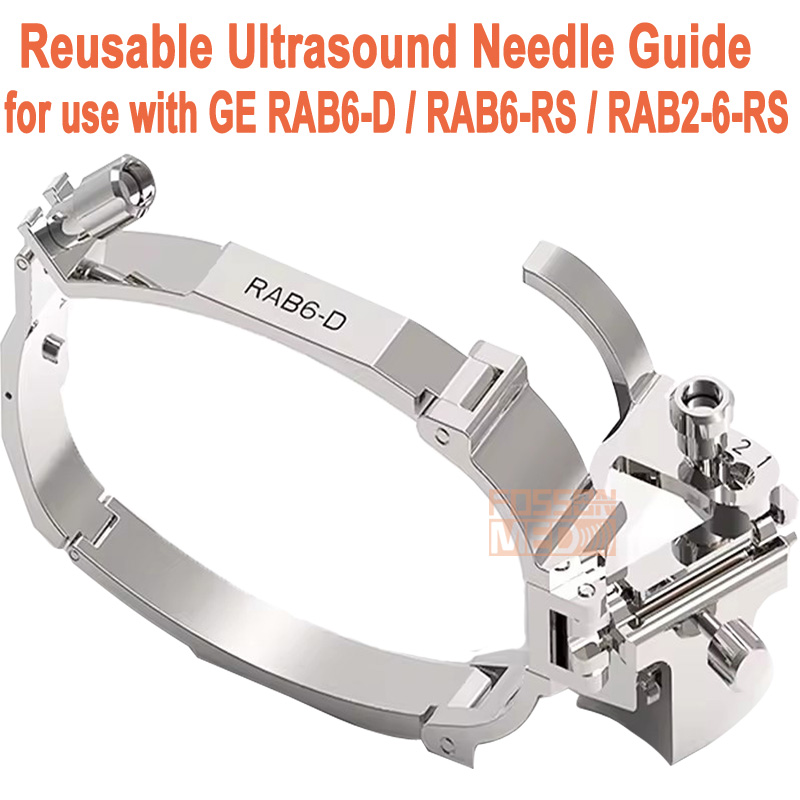 Reusable Stainless Steel 4D Abdomen Ultrasound Biopsy Needle Guide Bracket for GE RAB6-D RAB6-RS RAB2-6-RS Transducers-FOSSONMED