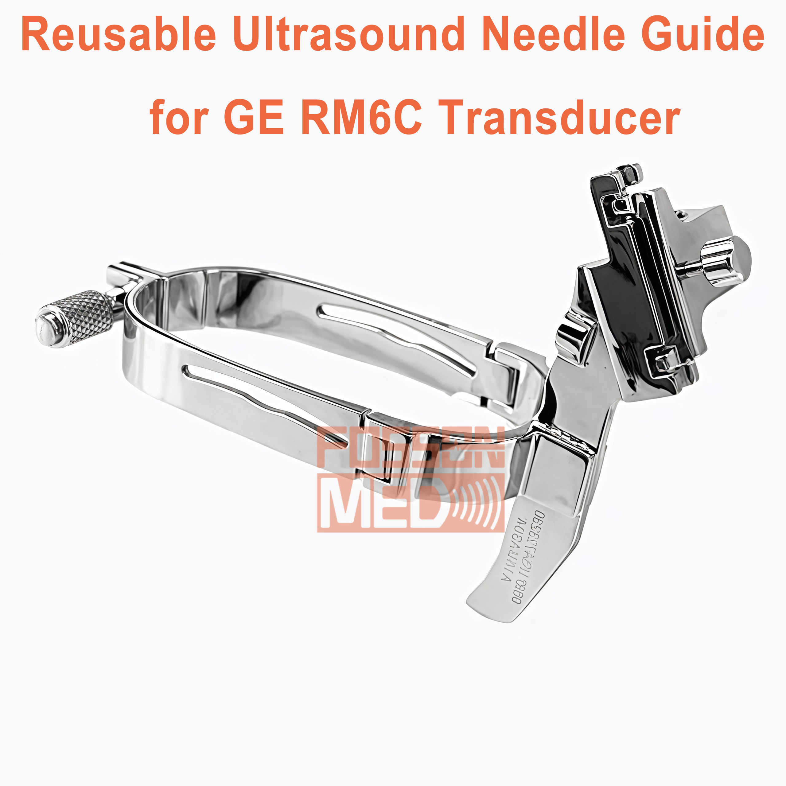 Reusable Ultrasound Biopsy Needle Guide for GE RM6C Probe