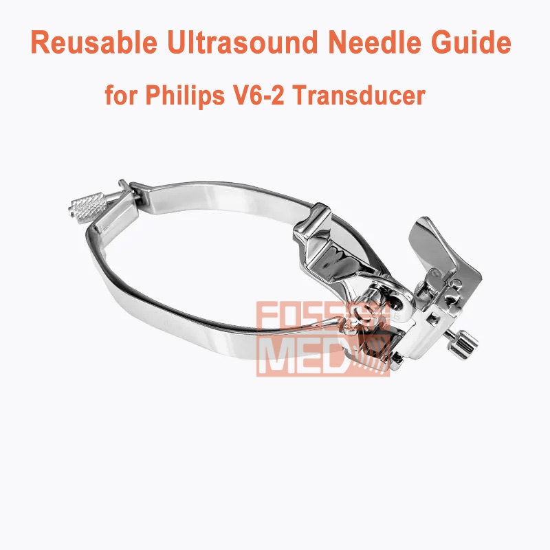 Reusable Ultrasound Biopsy Needle Guide for Philips V6-2 Volume Probe