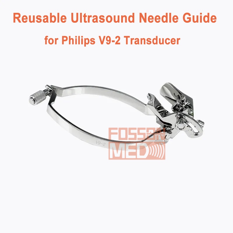 Reusable Ultrasound Biopsy Needle Guide for Philips V9-2 Volume Probe