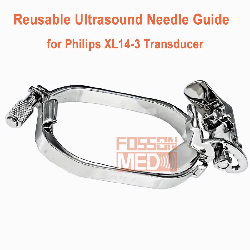 Reusable Ultrasound Biopsy Needle Guide for Philips XL14-3 Probe