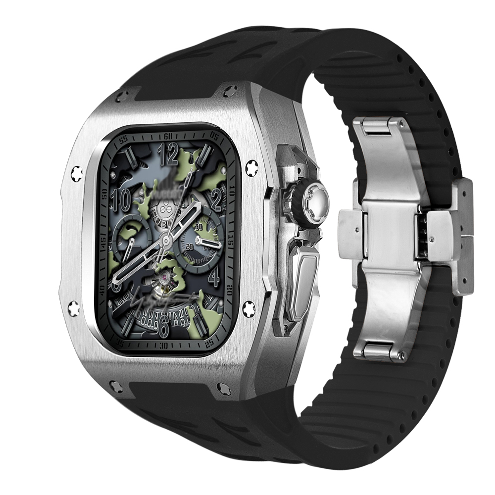 RM V80 Titanium Modified Fluororubber Luxury Retrofit Kit For Apple Watch Ultra 49mm