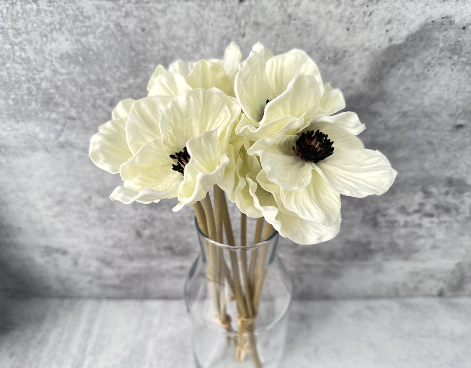 Real Touch White Anemone (3 Stems)
