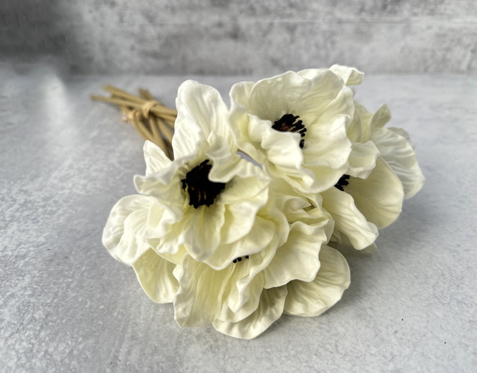 Real Touch White Anemone (3 Stems)