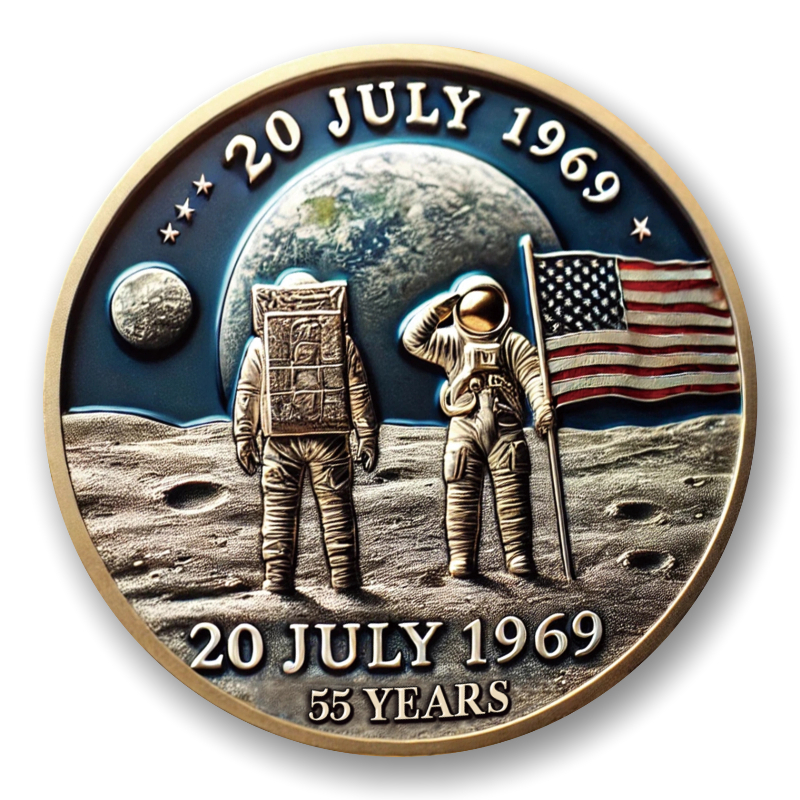 Apollo 11 55th Anniversary NASA Challenge Coin