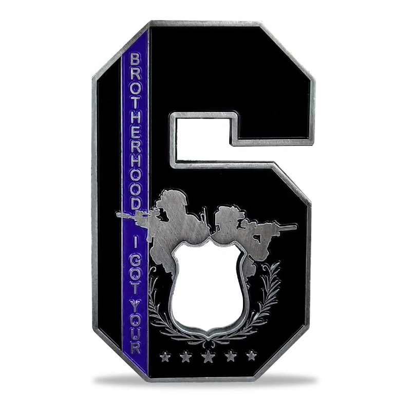 Thin Blue Line Law Enforcement Police Challenge Coin - I Got Your Brother "SIX"