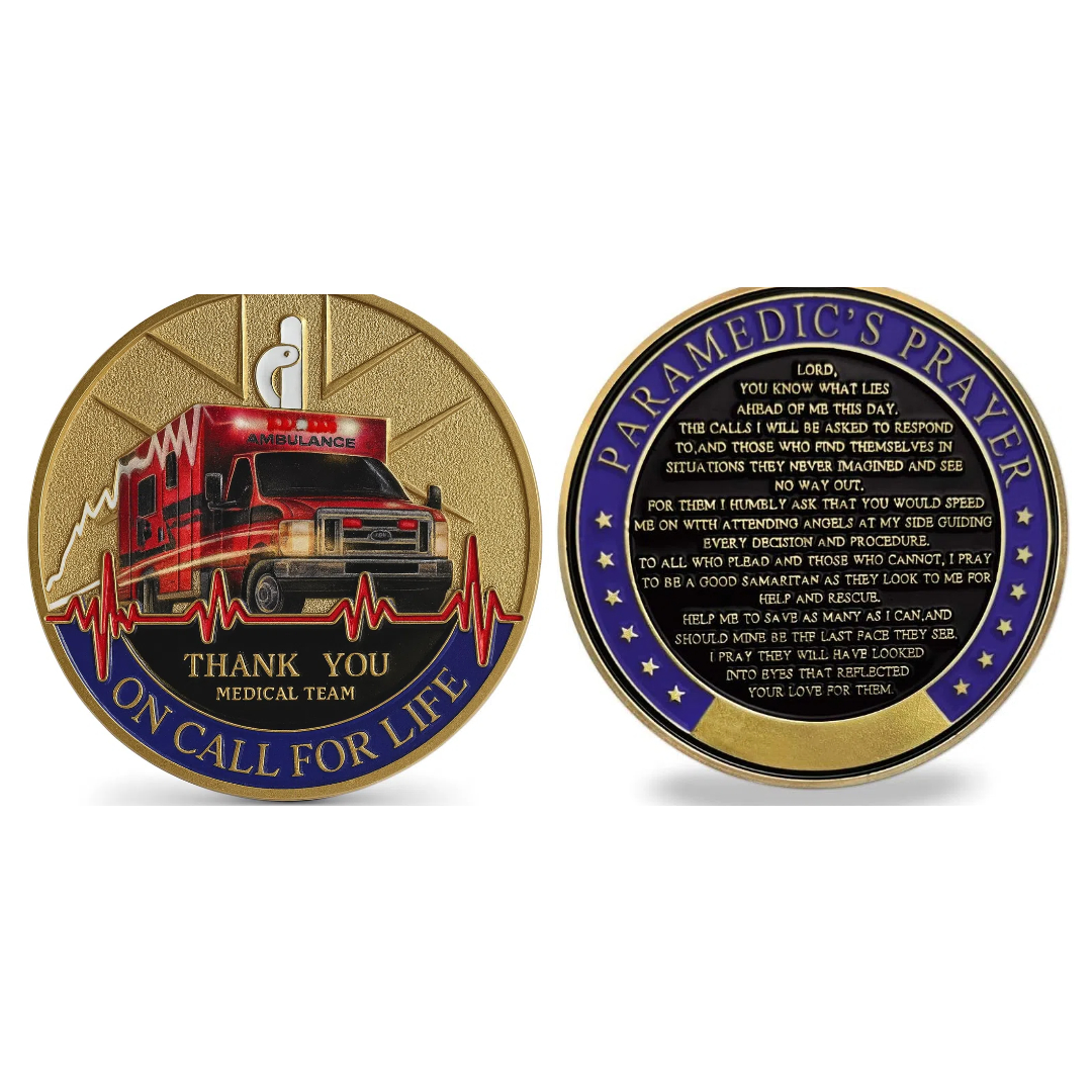 EMS Challenge Coin - Paramedic Prayer Emergency First Aid Worker