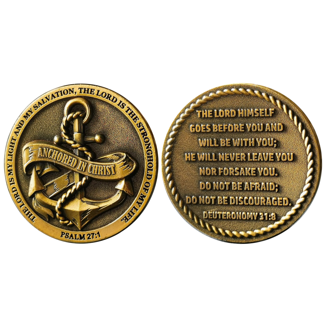  Anchored in Christ Christian Challenge Coin 