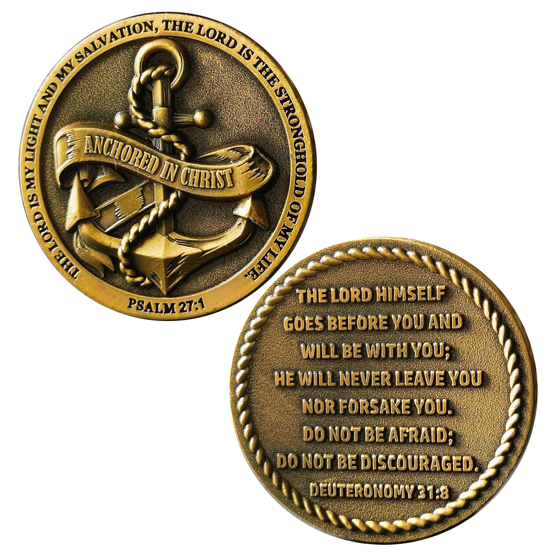  Anchored in Christ Christian Challenge Coin 