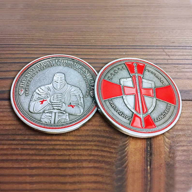 Knights Templar Cross Challenge Coin 