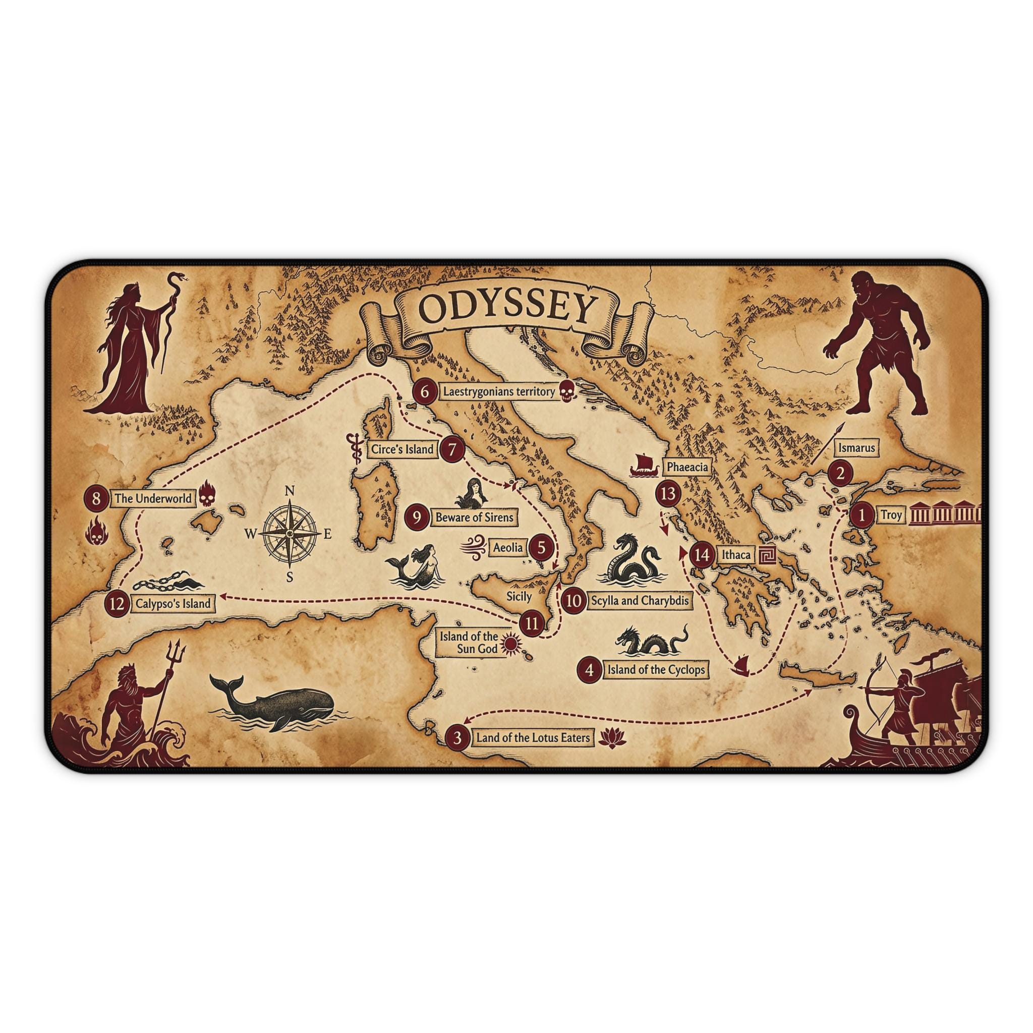 Odyssey Journey Map Desk Mat