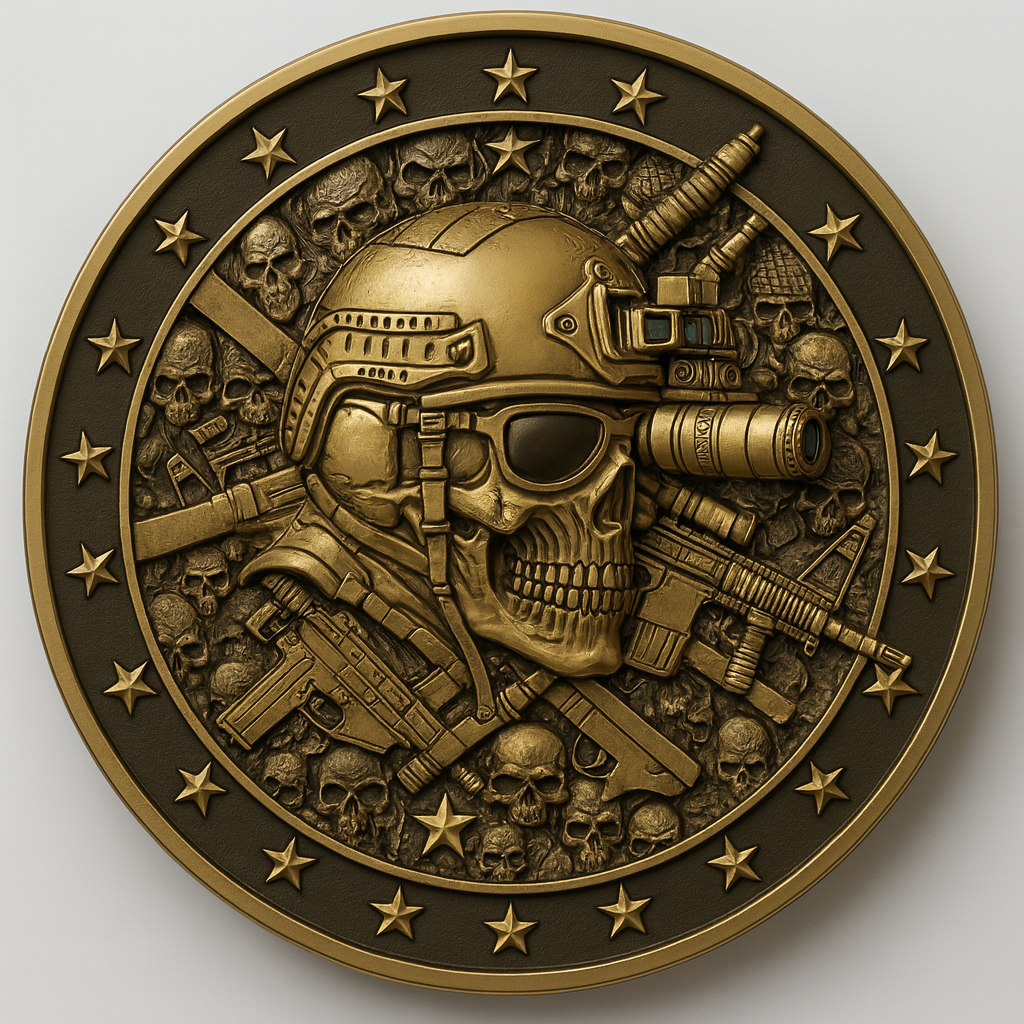 💀 Tactical Warrior Skull Challenge Coin 🥇