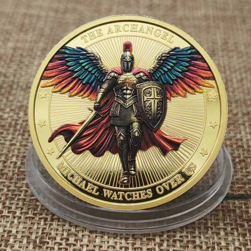 The Archangel Michael Watches Over Us Commemorative Challenge Coin Medal Gift