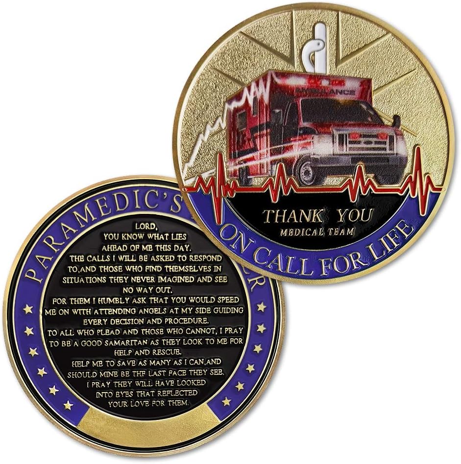 EMS Challenge Coin - Paramedic Prayer Emergency First Aid Worker