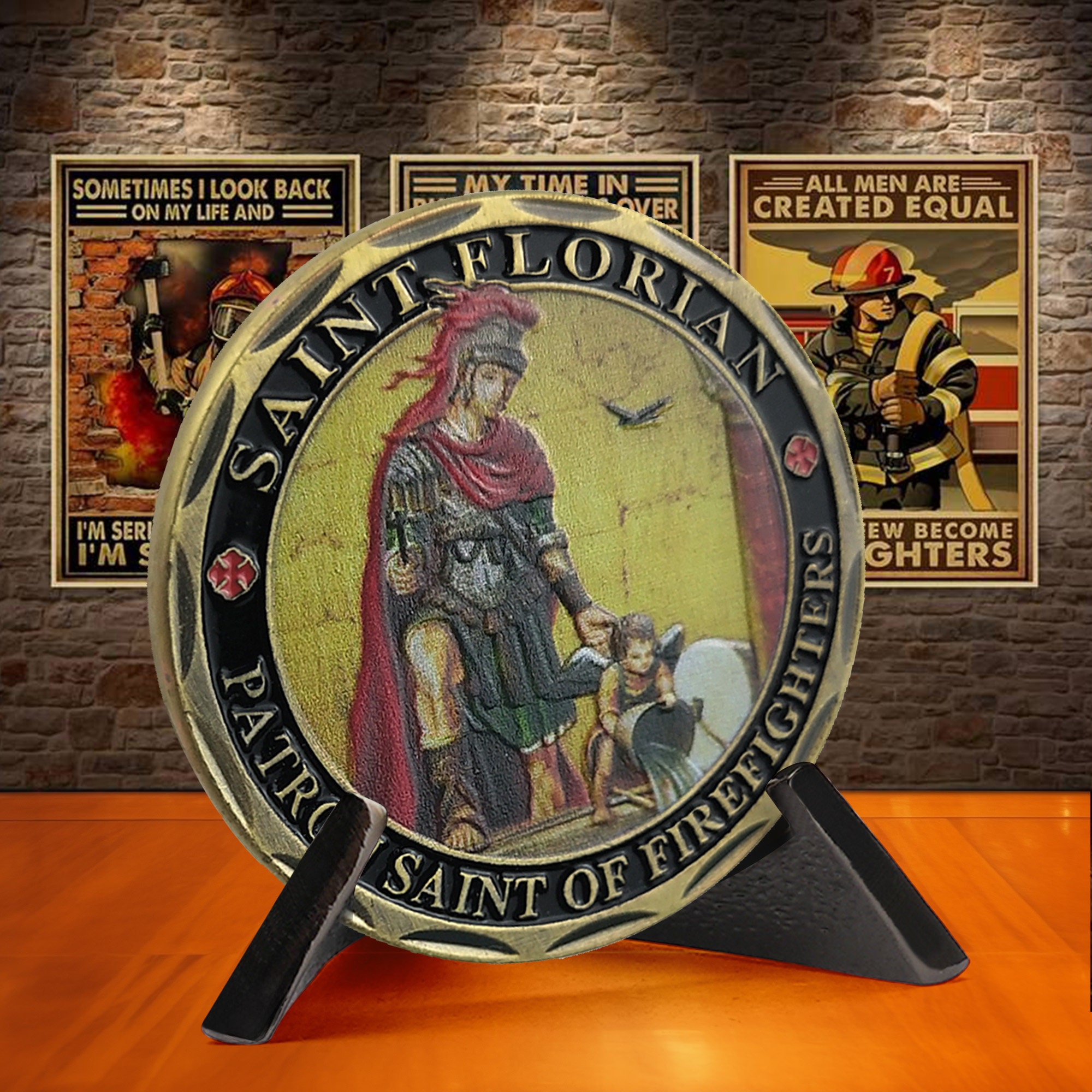 Firefighter Challenge Coin - Patron Saint Florian Prayer Coin