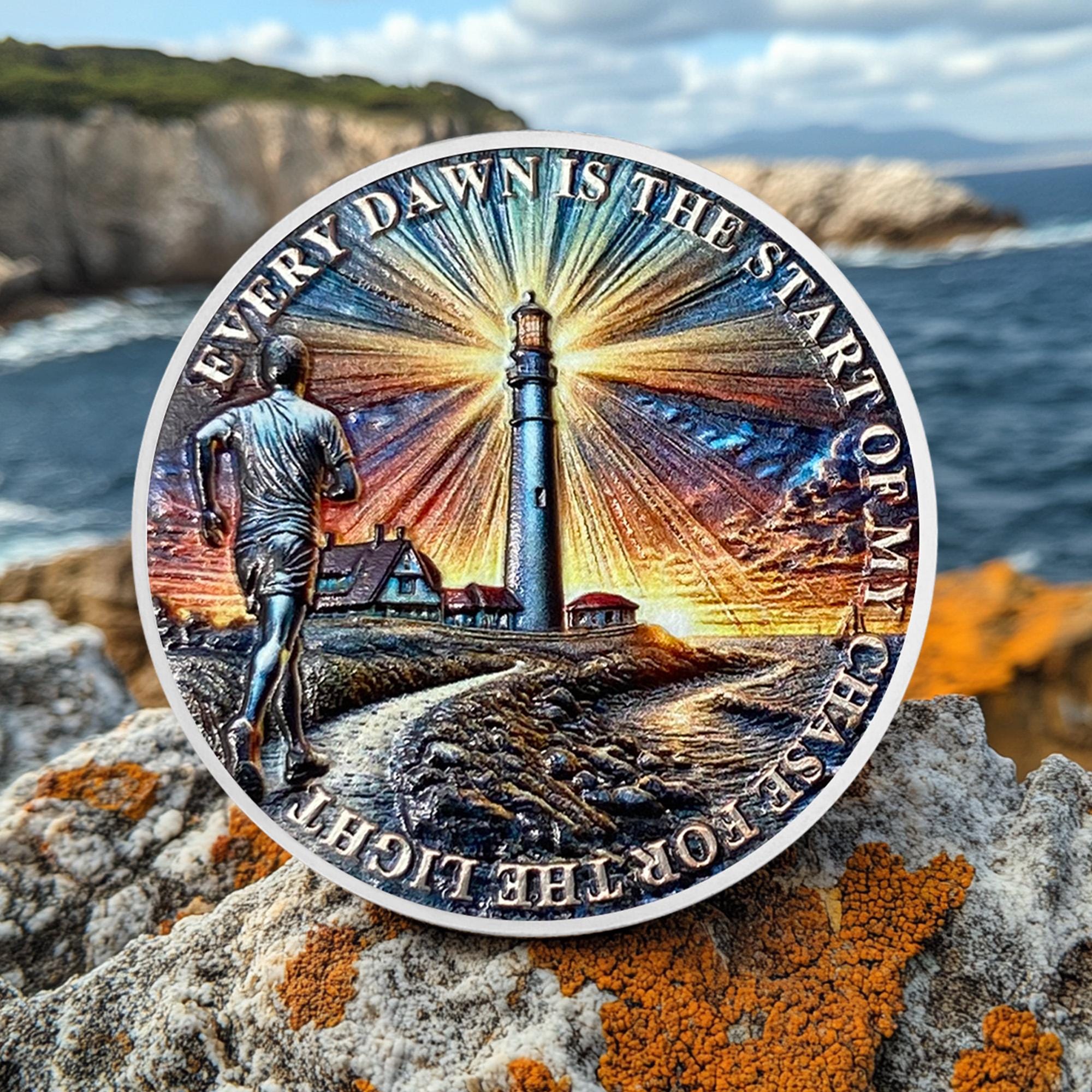 "Chase the Light" Motivational Challenge Coin