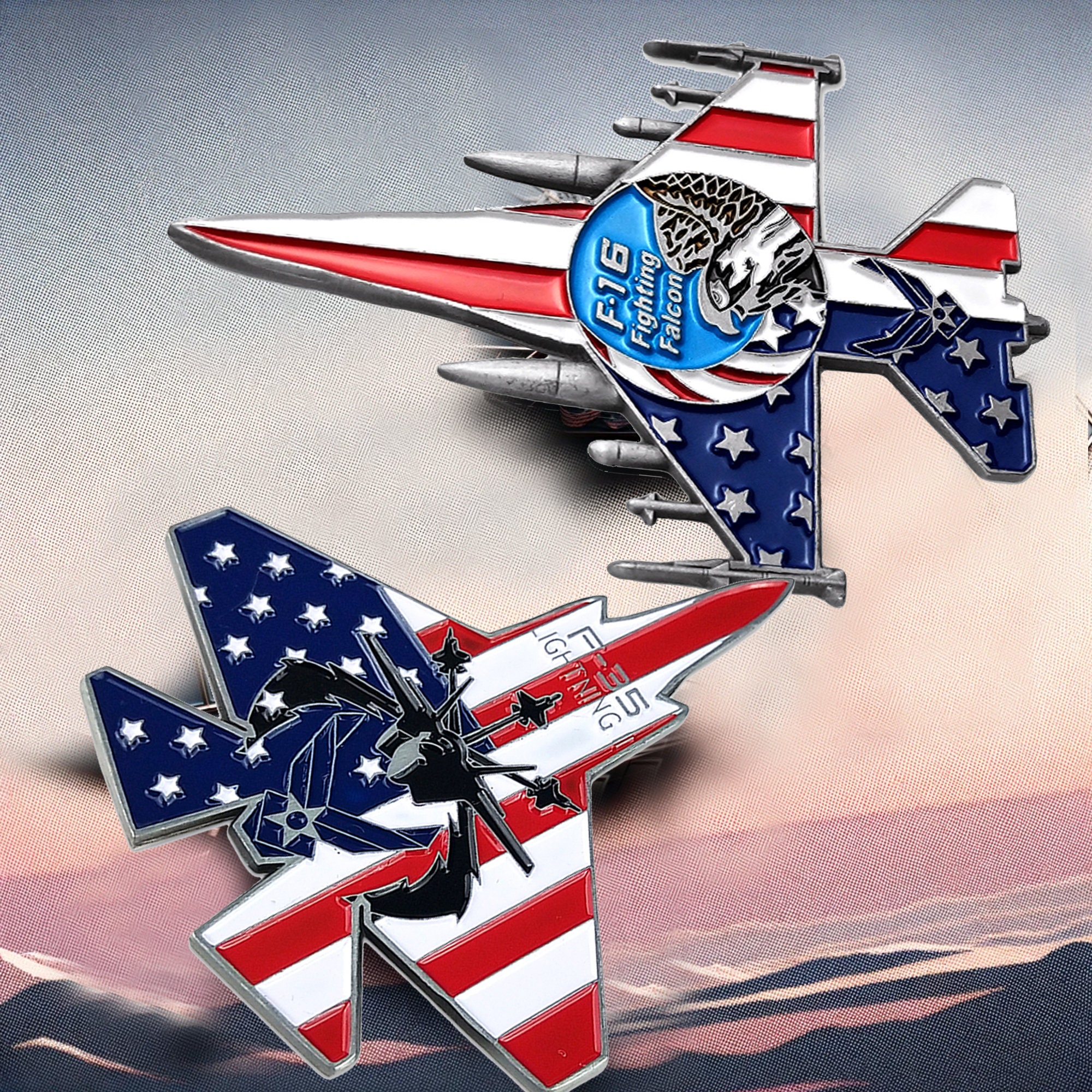 F-35 F-16 Air Forces Fighter Jet Challenge Coin
