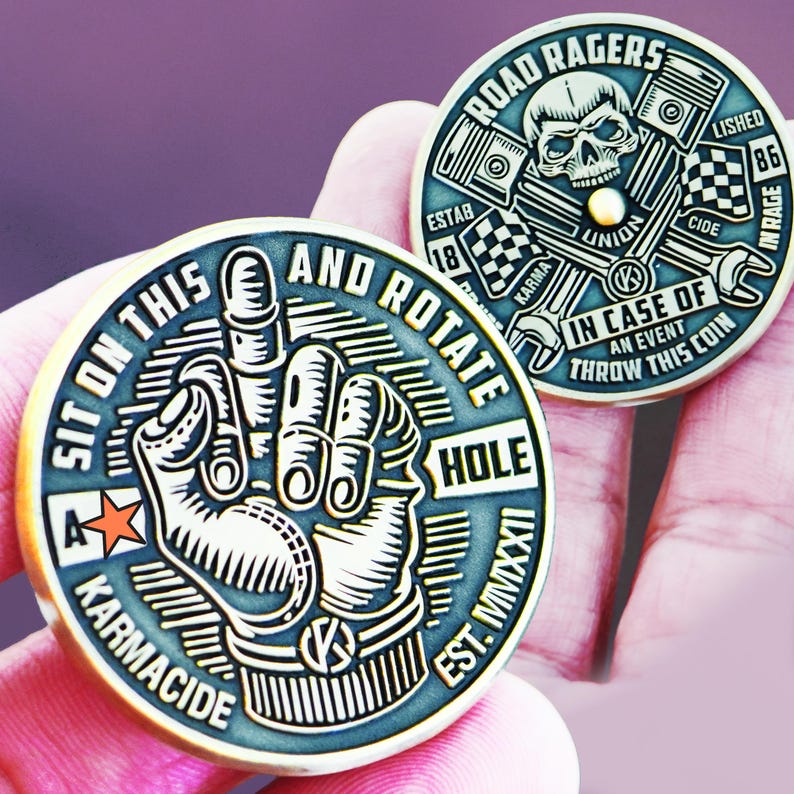 Rude Spinning Middle Finger Coin | Adult Gag Gift