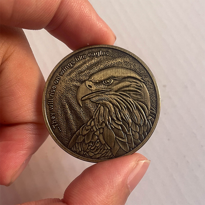 Bible Prayer Challenge Coin Isaiah 40:3 Rise Like Eagle Coin Gift for Christian