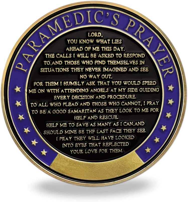 EMS Challenge Coin - Paramedic Prayer Emergency First Aid Worker