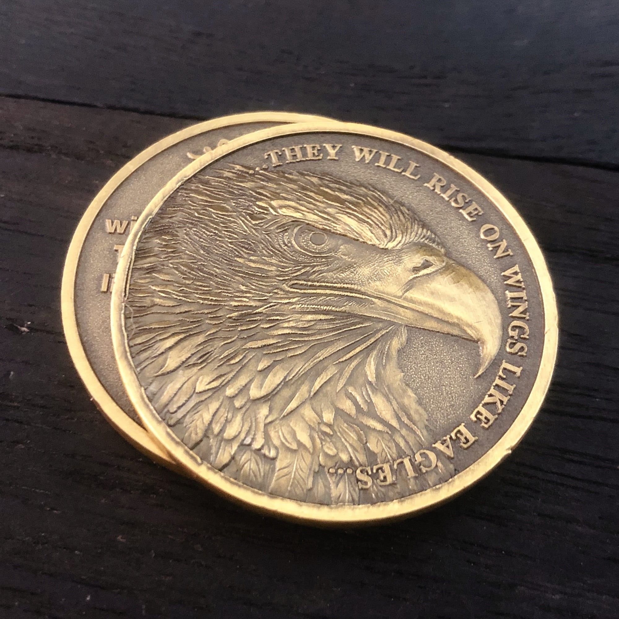 Bible Prayer Challenge Coin Isaiah 40:3 Rise Like Eagle Coin Gift for Christian