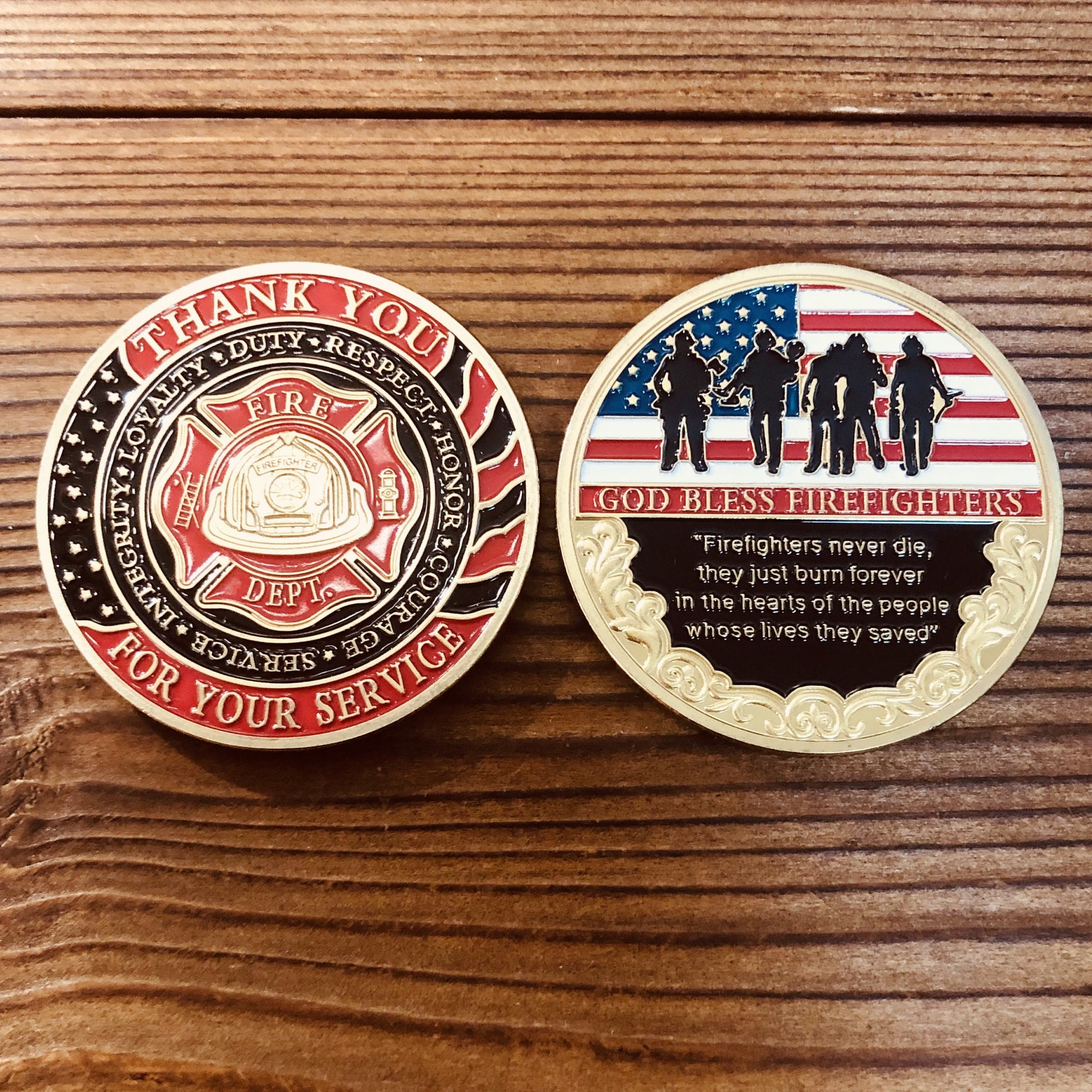 Firefighter Prayer Challenge Coin