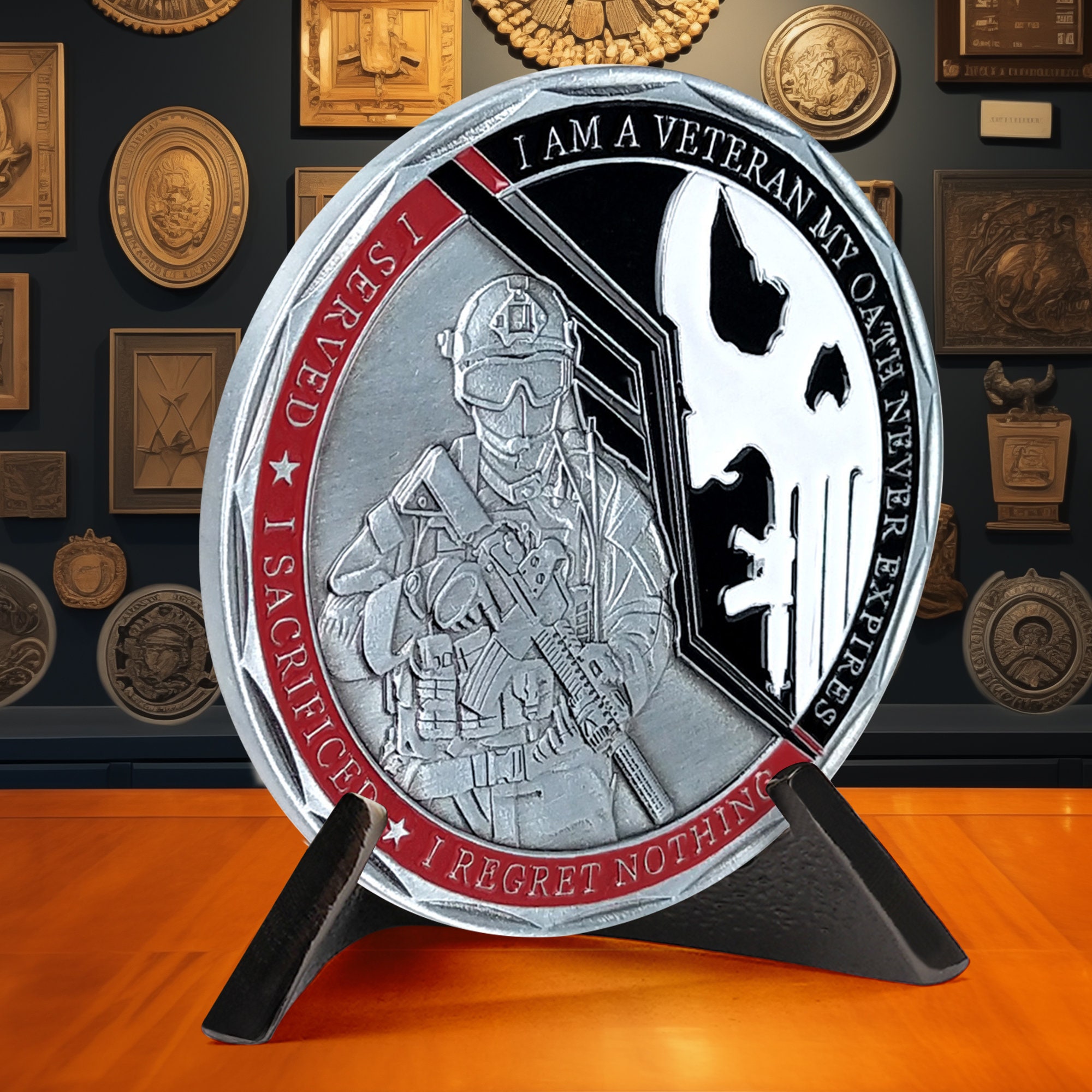 Veteran Oath Challenge Coin - I May Be Older Move Slower But My Skills Still Remain 