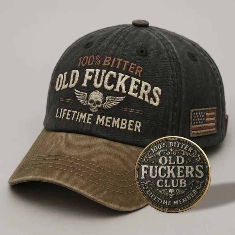 🏅60% OFF - Old Fuckers Club-Vintage Baseball Cap & Coin