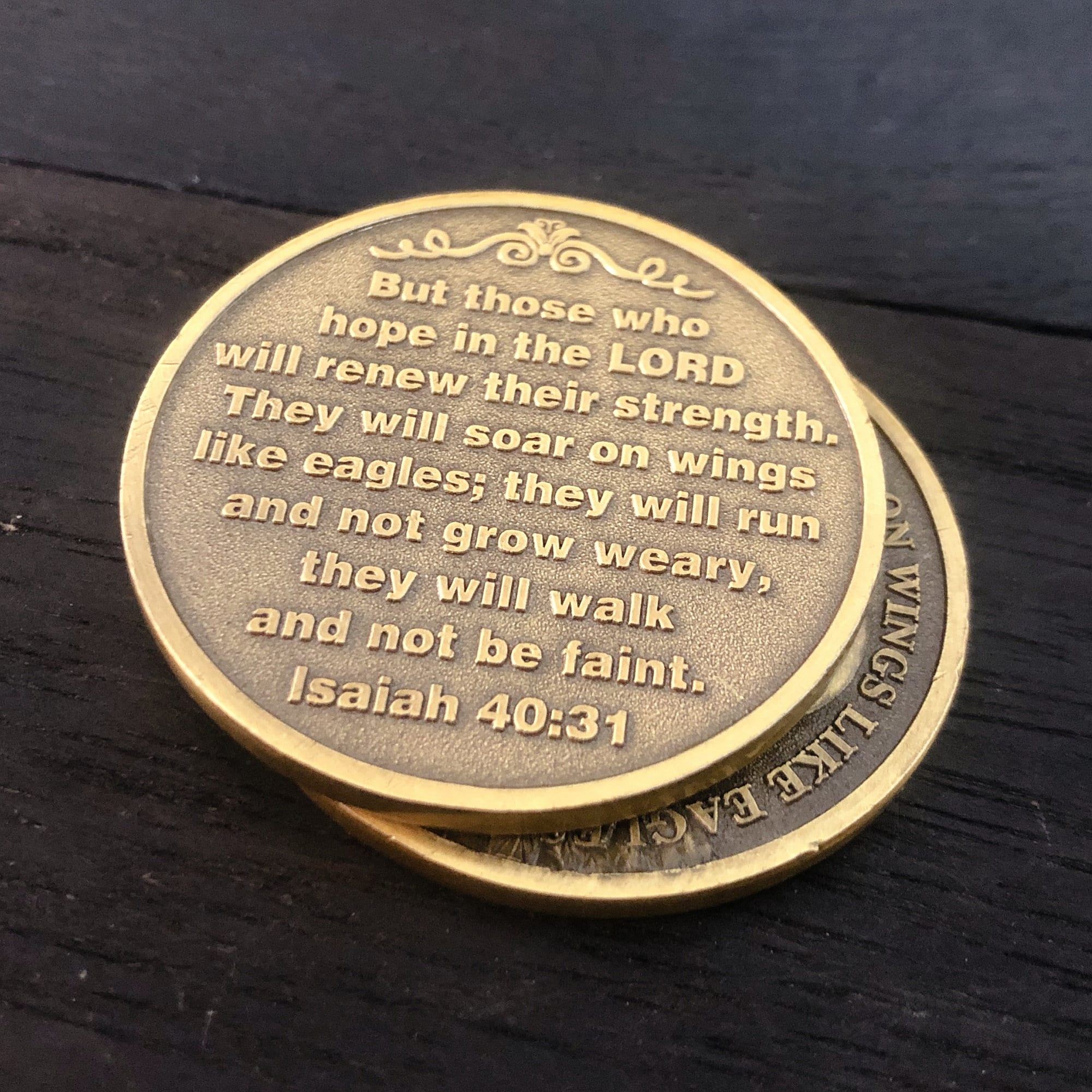 Bible Prayer Challenge Coin Isaiah 40:3 Rise Like Eagle Coin Gift for Christian