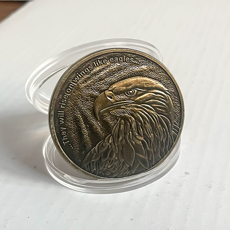 Bible Prayer Challenge Coin Isaiah 40:3 Rise Like Eagle Coin Gift for Christian