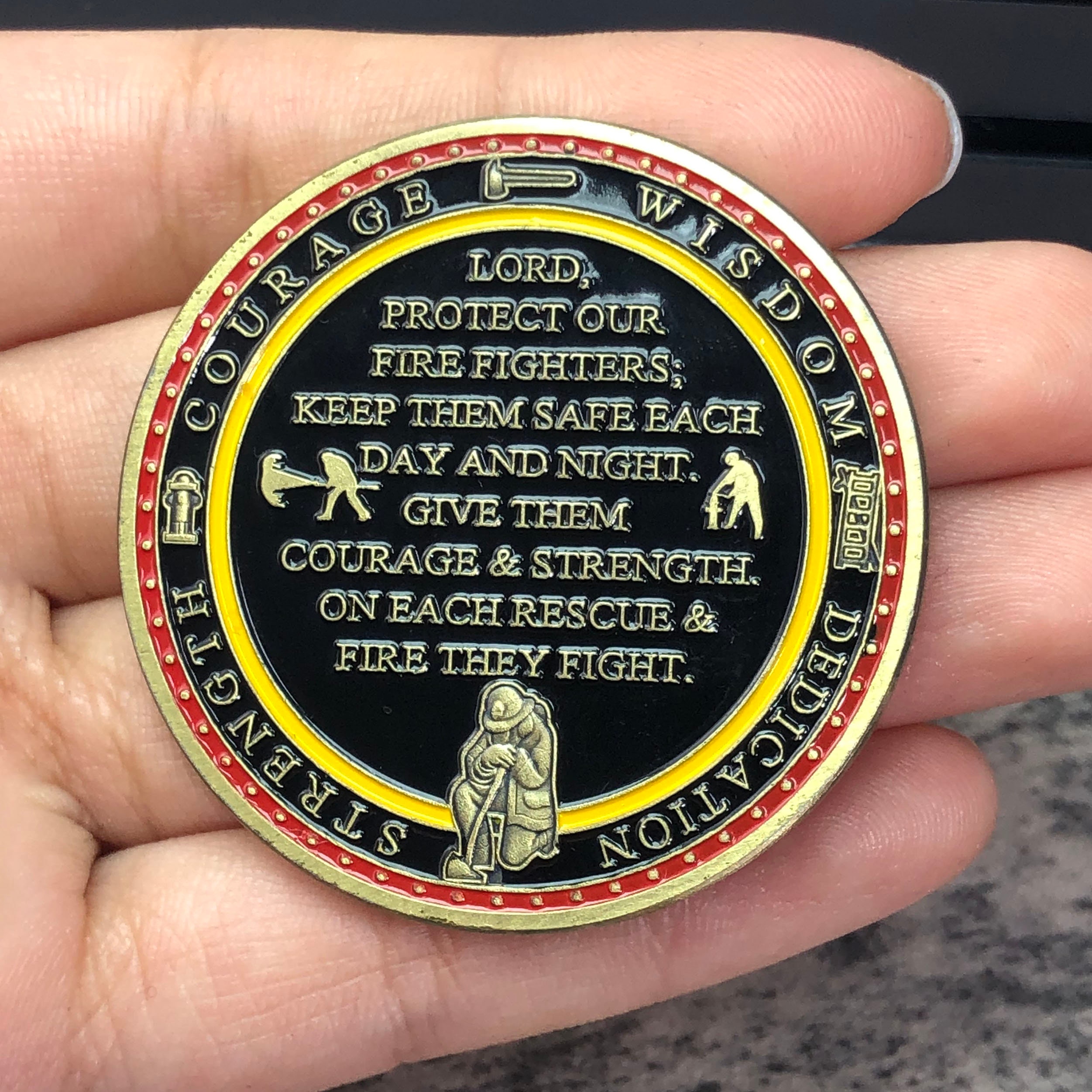 Firefighter Challenge Coin - Thank You Firefighter Badge Gift