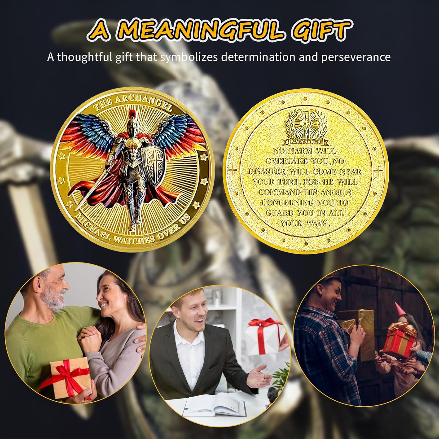 The Archangel Michael Watches Over Us Commemorative Challenge Coin Medal Gift