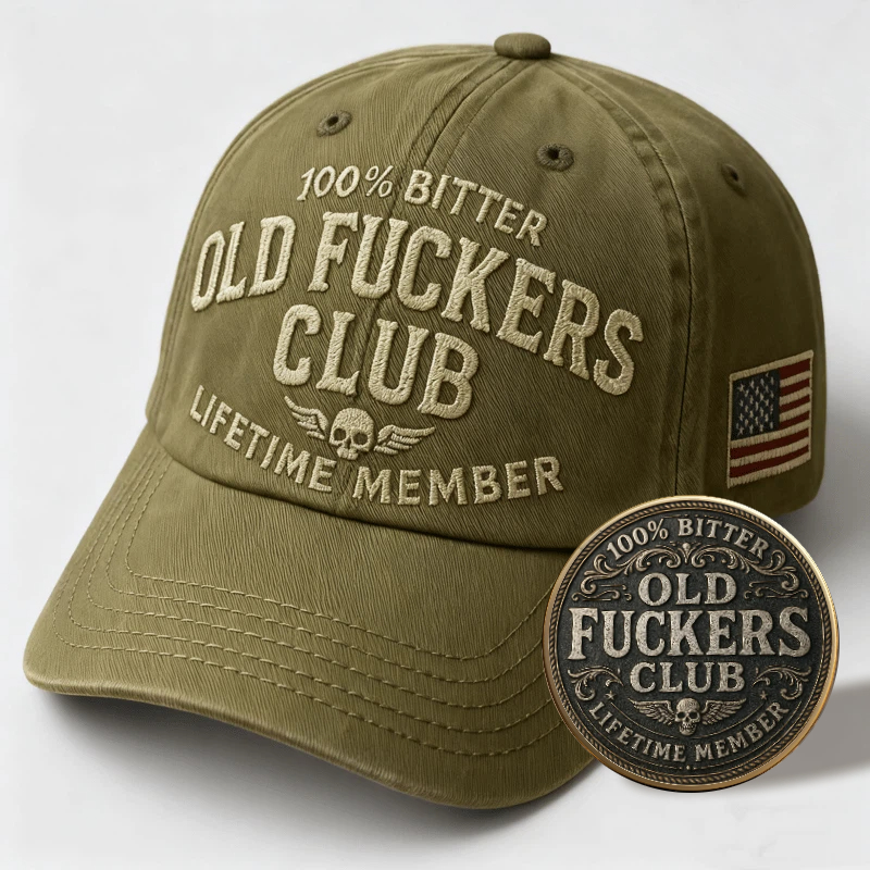 🏅60% OFF - Old Fuckers Club-Vintage Baseball Cap & Coin