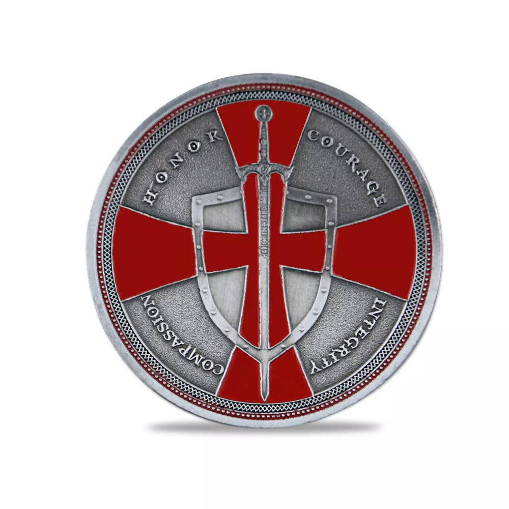 Knights Templar Cross Challenge Coin 
