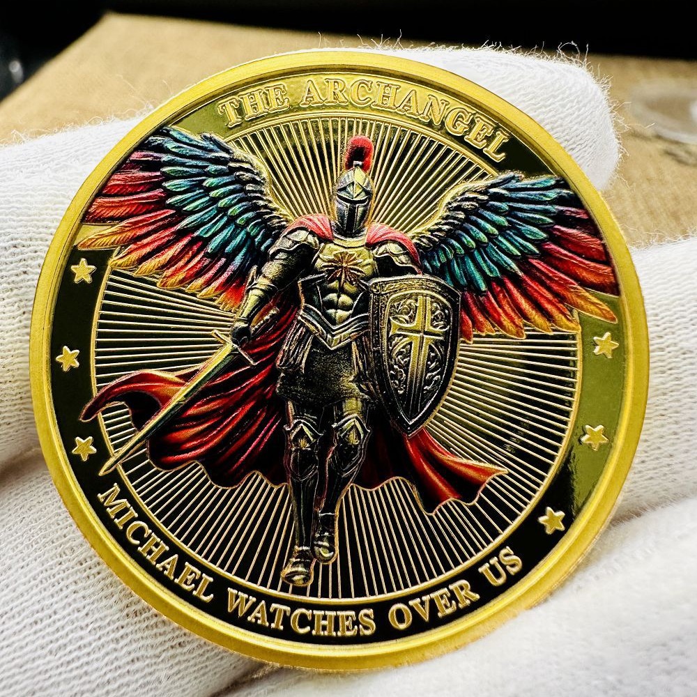The Archangel Michael Watches Over Us Commemorative Challenge Coin Medal Gift
